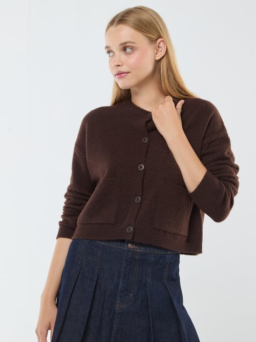 Chaqueta cropped de punto - Kiabi