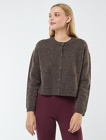 Chaqueta cropped de punto
