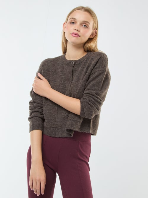 Chaqueta cropped de punto - Kiabi