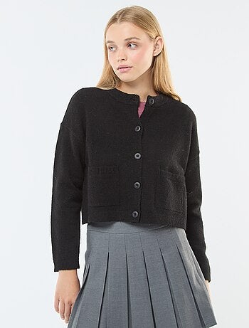 Chaqueta cropped de punto
