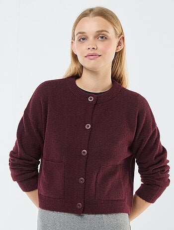Chaqueta cropped de punto