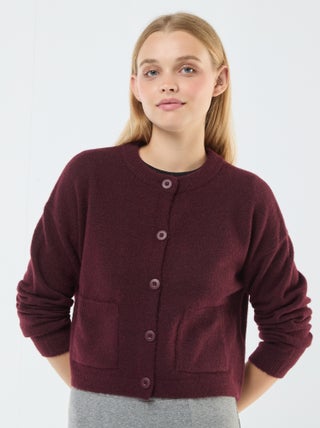 Chaqueta cropped de punto