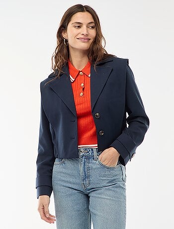 Chaqueta cropped estilo trench