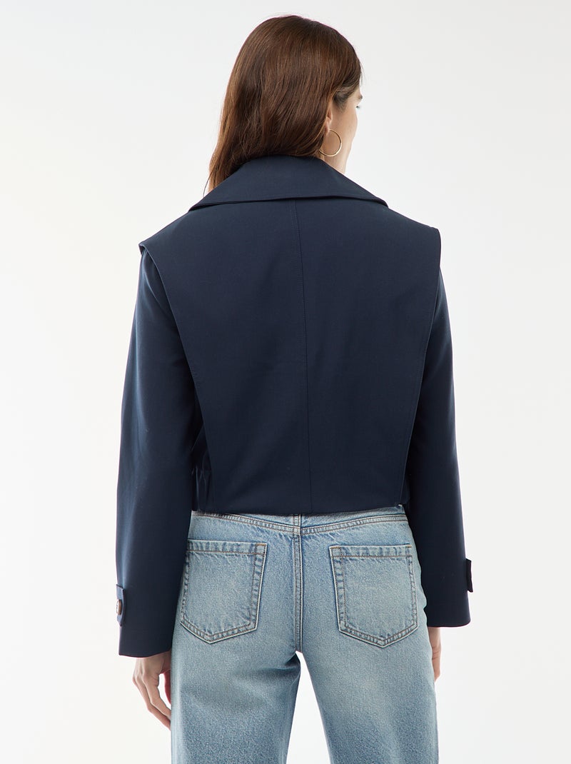 Chaqueta cropped estilo trench Azul - Kiabi