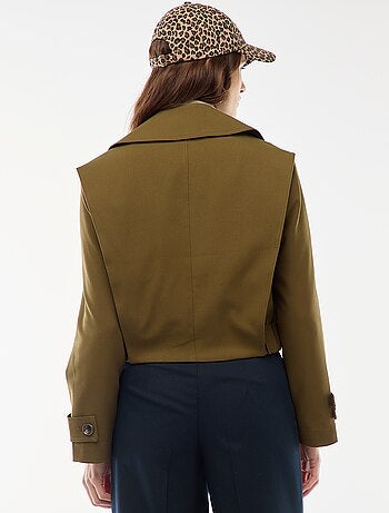 Chaqueta cropped estilo trench