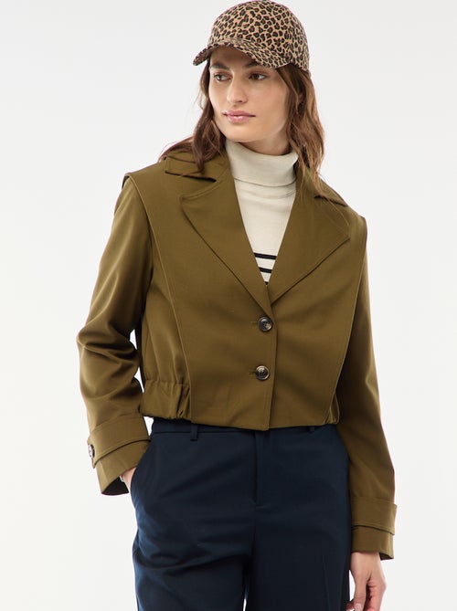 Chaqueta cropped estilo trench - Kiabi
