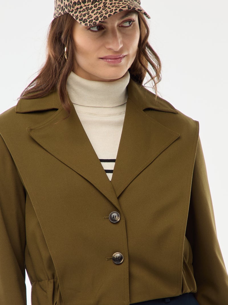 Chaqueta cropped estilo trench Verde - Kiabi