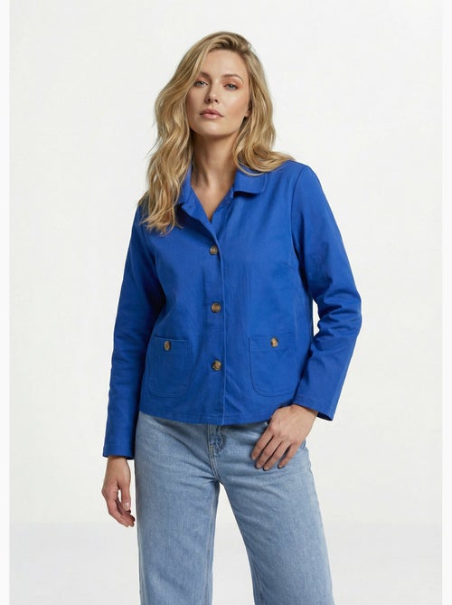 Chaqueta cuadrada de algodón, con cuello Peter Pan - AFIBEL - Kiabi