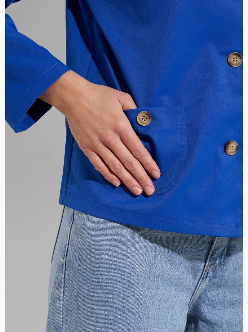 Chaqueta cuadrada de algodón, con cuello Peter Pan - AFIBEL Azul - Kiabi
