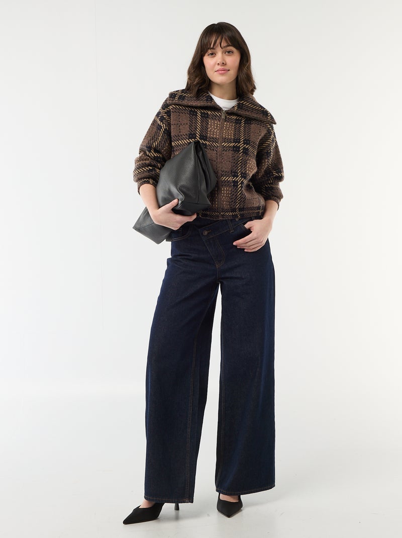 Chaqueta cuello alto Marron - Kiabi