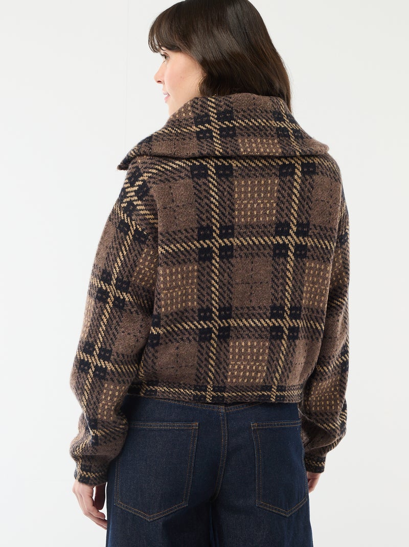Chaqueta cuello alto Marron - Kiabi