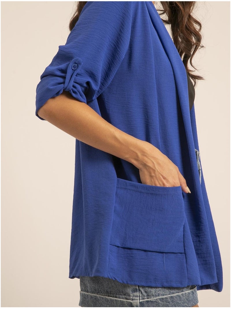 Chaqueta cuello chal ULIPA Azul real - Kiabi