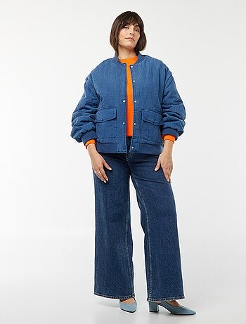 Chaqueta de algodón acolchada con ondas verticales