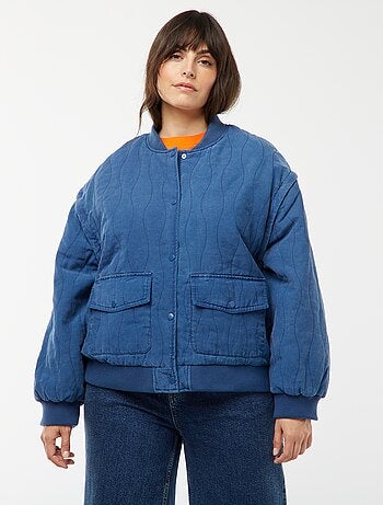 Chaqueta de algodón acolchada con ondas verticales