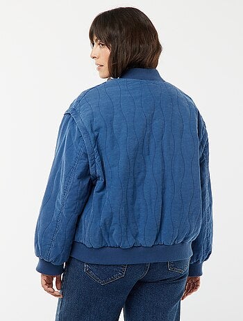 Chaqueta de algodón acolchada con ondas verticales