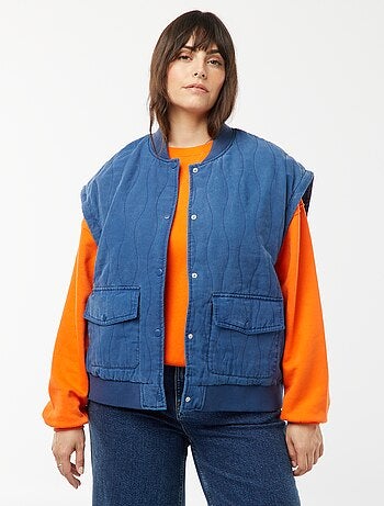 Chaqueta de algodón acolchada con ondas verticales