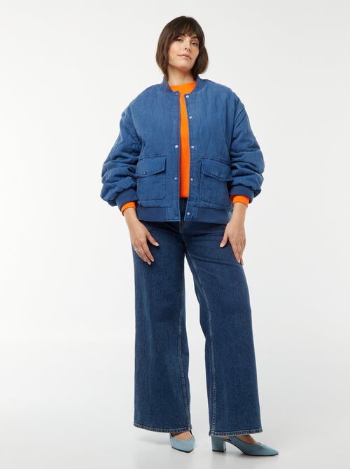 Chaqueta de algodón acolchada con ondas verticales - Kiabi