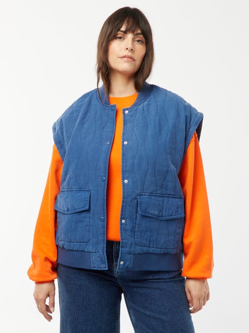 Chaqueta de algodón acolchada con ondas verticales - Kiabi