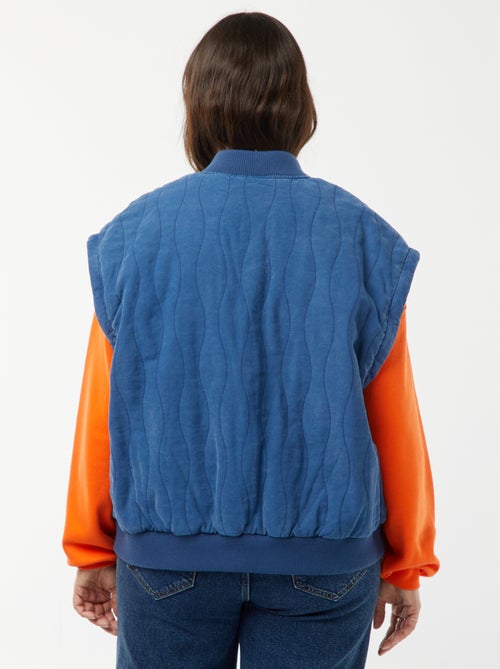 Chaqueta de algodón acolchada con ondas verticales - Kiabi