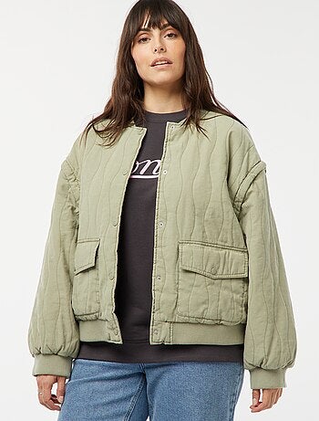 Chaqueta de algodón acolchada con ondas verticales