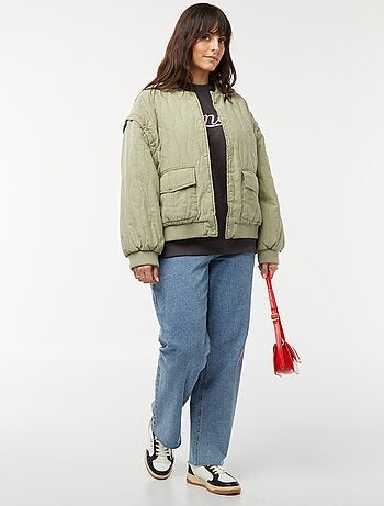 Chaqueta de algodón acolchada con ondas verticales