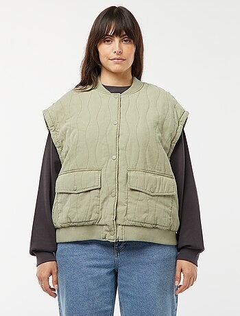 Chaqueta de algodón acolchada con ondas verticales
