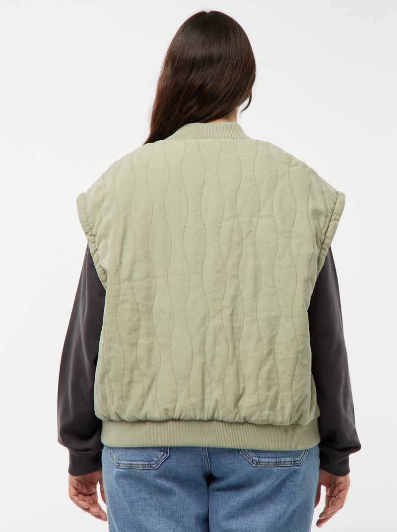 Chaqueta de algodón acolchada con ondas verticales KAKI - Kiabi