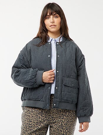 Chaqueta de algodón acolchada con ondas verticales