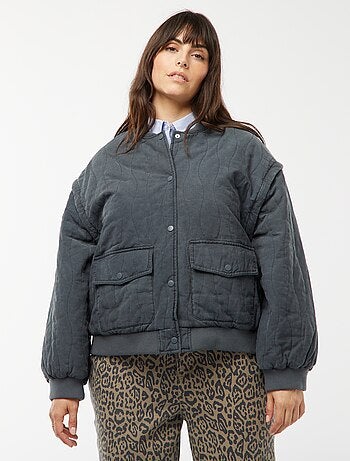 Chaqueta de algodón acolchada con ondas verticales