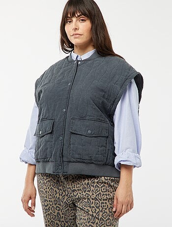 Chaqueta de algodón acolchada con ondas verticales