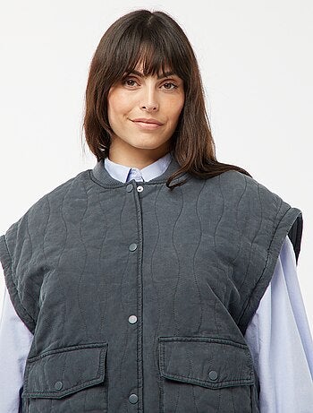 Chaqueta de algodón acolchada con ondas verticales