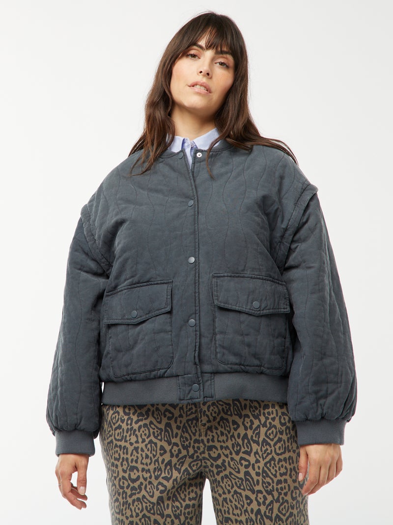 Niiyyjj Chaqueta De Plumón Cálida De Longitud Media Acolchada De Algodón Grande Para Hombre De Invierno Para Hombre, Gris