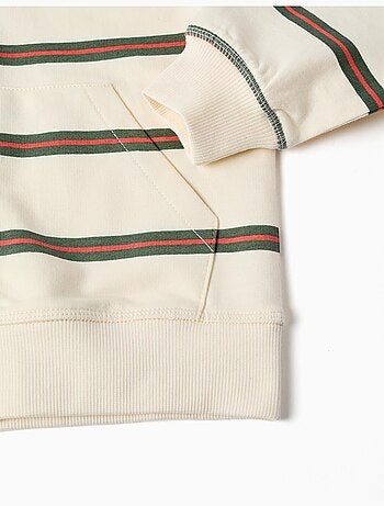 Chaqueta de algodón con capucha y a rayas