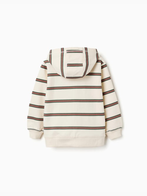 Chaqueta de algodón con capucha y a rayas - Kiabi