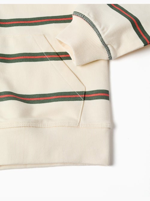 Chaqueta de algodón con capucha y a rayas - Kiabi