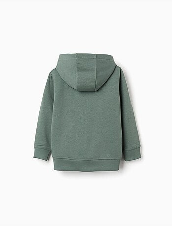 Chaqueta de algodón con capucha y bordado bouclé ZY