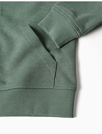 Chaqueta de algodón con capucha y bordado bouclé ZY