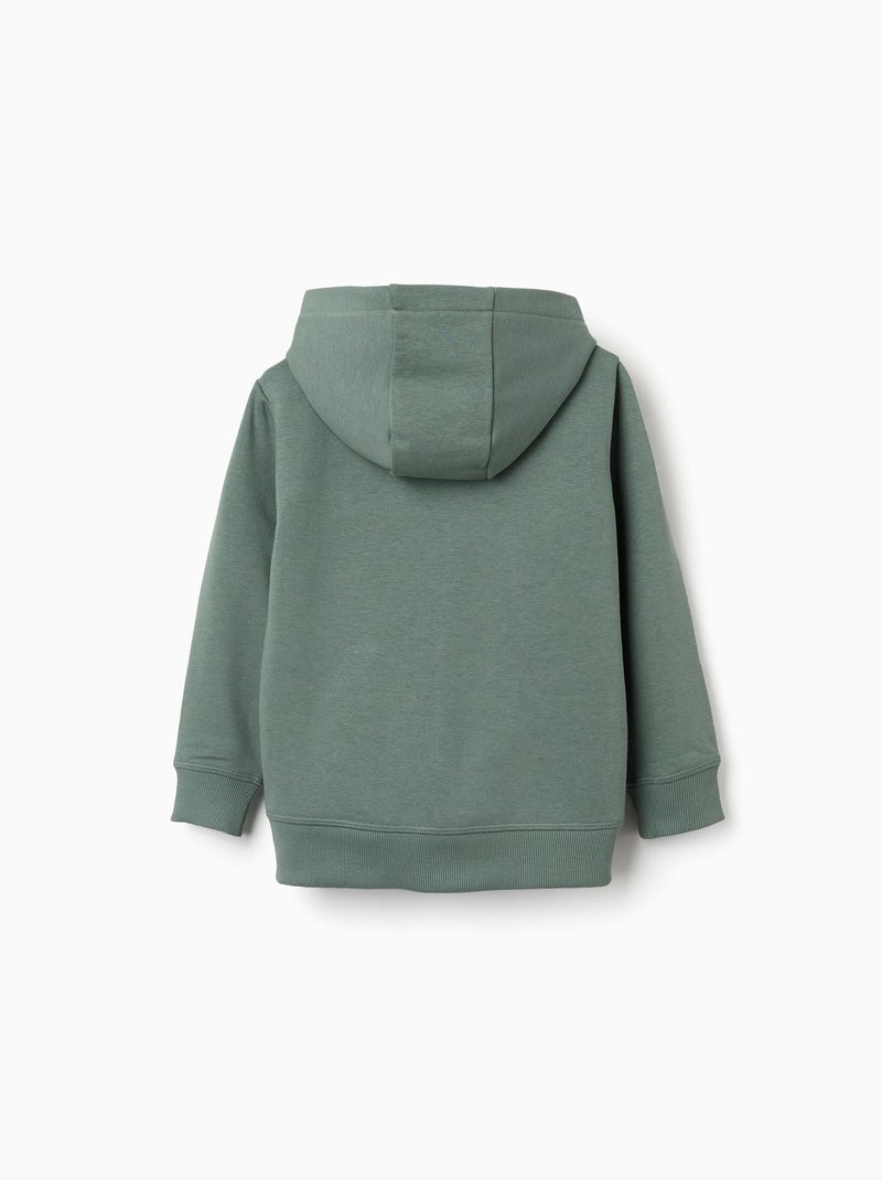 Chaqueta de algodón con capucha y bordado bouclé ZY Verde oscuro - Kiabi