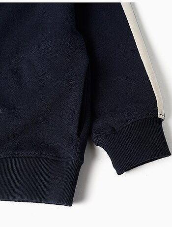 Chaqueta de algodón con capucha y cinta a rayas