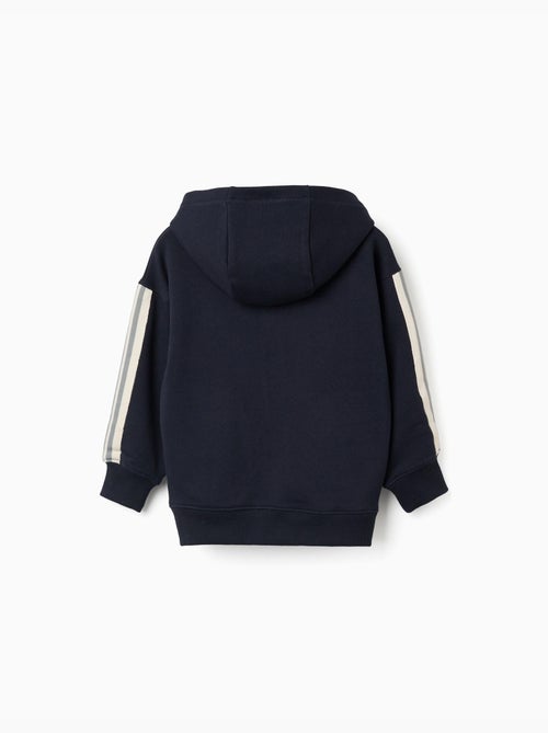 Chaqueta de algodón con capucha y cinta a rayas - Kiabi