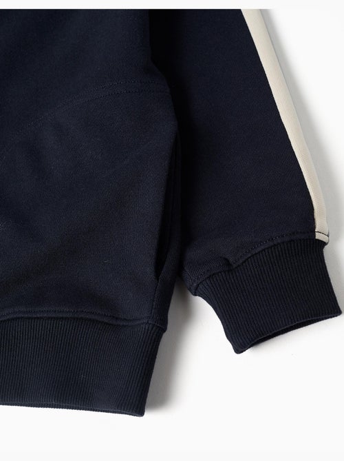 Chaqueta de algodón con capucha y cinta a rayas - Kiabi