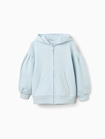 Chaqueta de algodón con capucha y estampado de flores