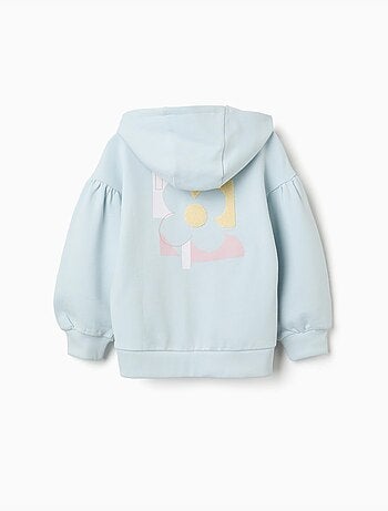 Chaqueta de algodón con capucha y estampado de flores