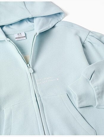 Chaqueta de algodón con capucha y estampado de flores