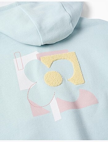 Chaqueta de algodón con capucha y estampado de flores