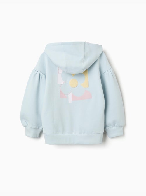 Chaqueta de algodón con capucha y estampado de flores - Kiabi