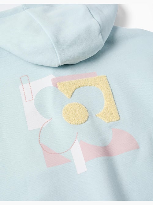 Chaqueta de algodón con capucha y estampado de flores - Kiabi
