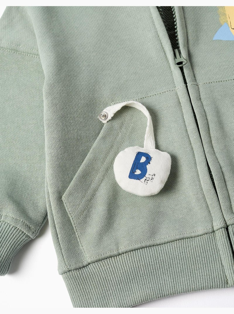 Chaqueta de algodón con capucha y estampado de oso Verde - Kiabi