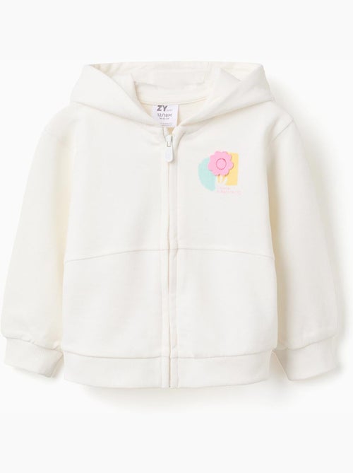 Chaqueta de algodón con capucha y estampado floral - Kiabi