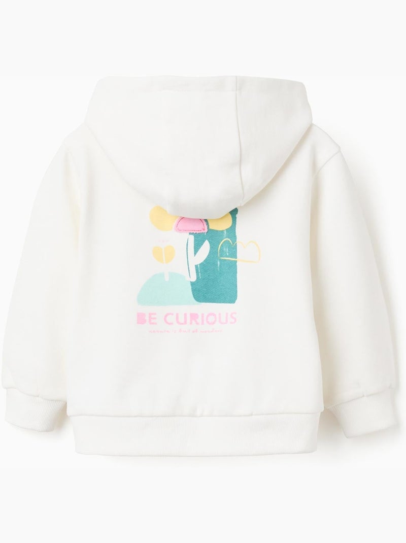 Chaqueta de algodón con capucha y estampado floral Beige claro - Kiabi